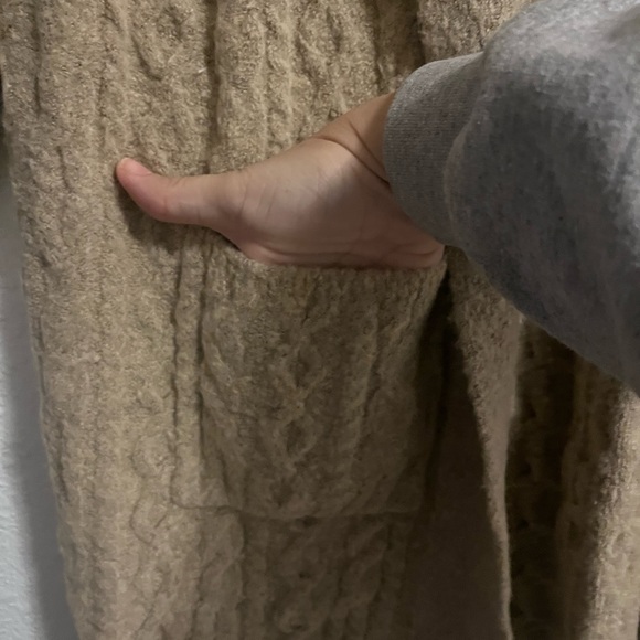 Stitches and Stripes Long Soft Cardigan in Tan Size Small - Picture 6 of 6